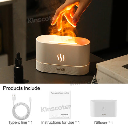 Flame-Effect Aroma Diffuser — Ultrasonic Cool Mist Humidifier & Essential Oil Lamp