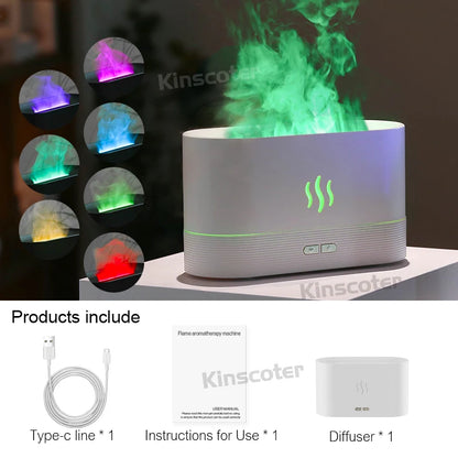 Flame-Effect Aroma Diffuser — Ultrasonic Cool Mist Humidifier & Essential Oil Lamp