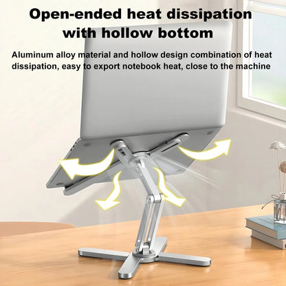 360° Foldable Laptop Stand — Aluminum Adjustable Heat-Dissipating Notebook Holder